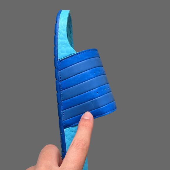 Ninja x Adilette Boost Slide adidas 'Time In Blue Signal Cyan' Size 9 NWT GZ3757 - Picture 3 of 10